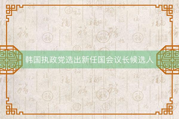 韩国执政党选出新任国会议长候选人
