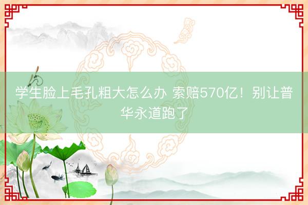 学生脸上毛孔粗大怎么办 索赔570亿！别让普华永道跑了