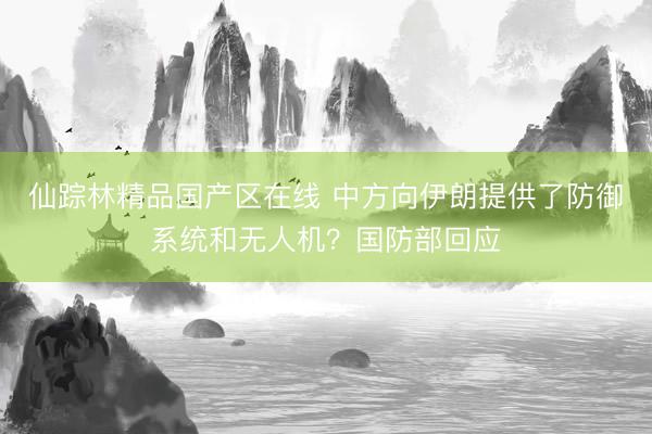 仙踪林精品国产区在线 中方向伊朗提供了防御系统和无人机？国防部回应