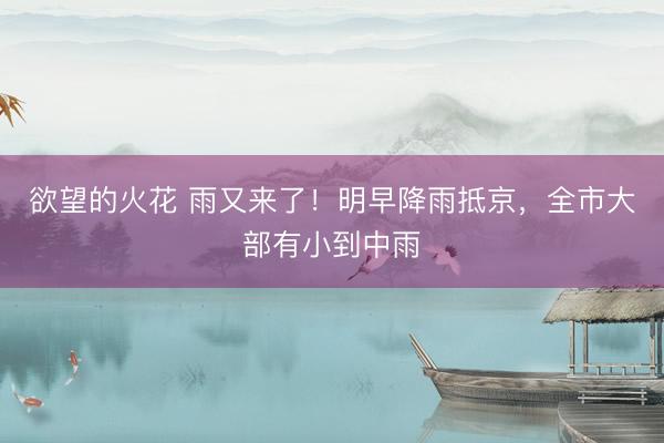 欲望的火花 雨又来了!明早降雨抵京,全市大部有小到中雨
