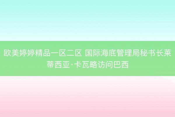 欧美婷婷精品一区二区 国际海底管理局秘书长莱蒂西亚·卡瓦略访问巴西