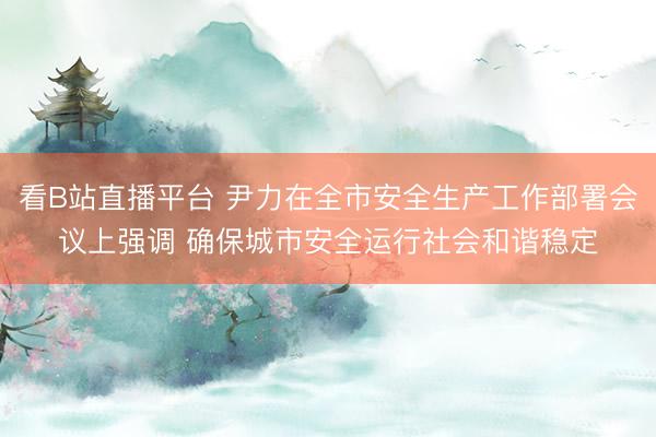看B站直播平台 尹力在全市安全生产工作部署会议上强调 确保城市安全运行社会和谐稳定