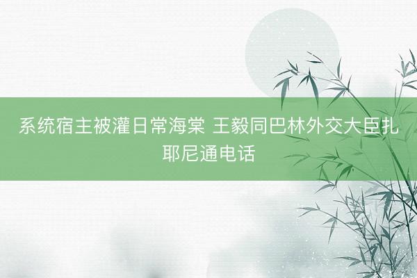 系统宿主被灌日常海棠 王毅同巴林外交大臣扎耶尼通电话