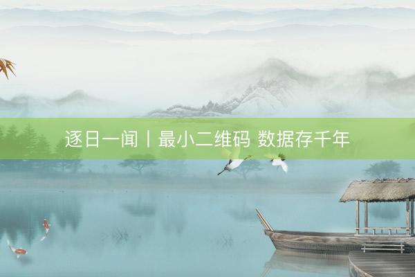 逐日一闻丨最小二维码 数据存千年