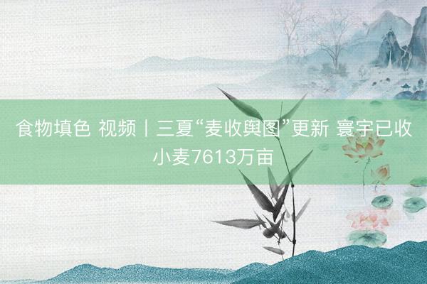 食物填色 视频丨三夏“麦收舆图”更新 寰宇已收小麦7613万亩