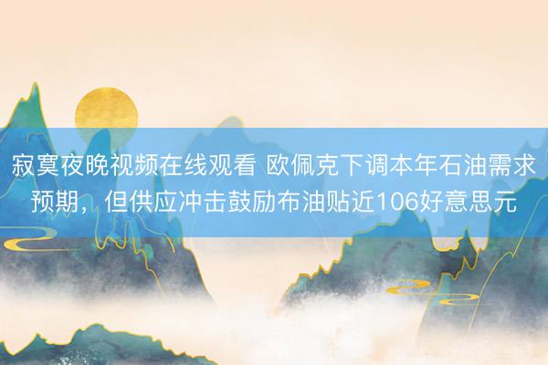 寂寞夜晚视频在线观看 欧佩克下调本年石油需求预期，但供应冲击鼓励布油贴近106好意思元
