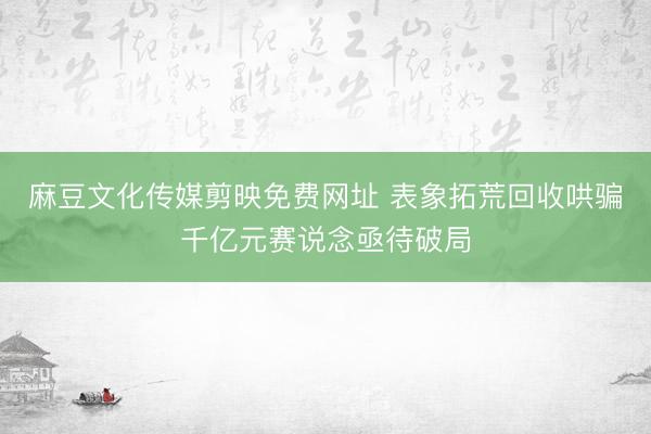 麻豆文化传媒剪映免费网址 表象拓荒回收哄骗千亿元赛说念亟待破局