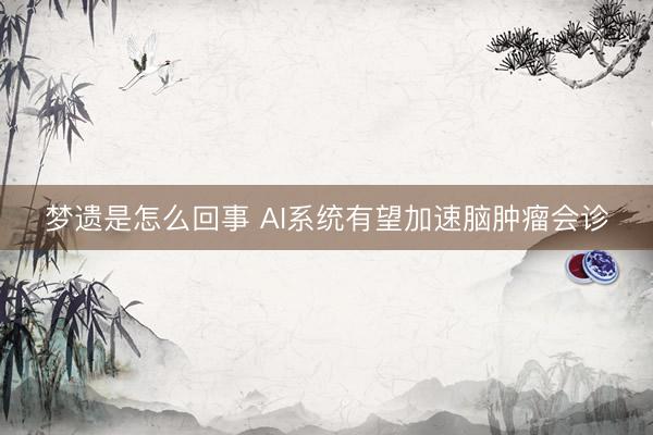 梦遗是怎么回事 AI系统有望加速脑肿瘤会诊